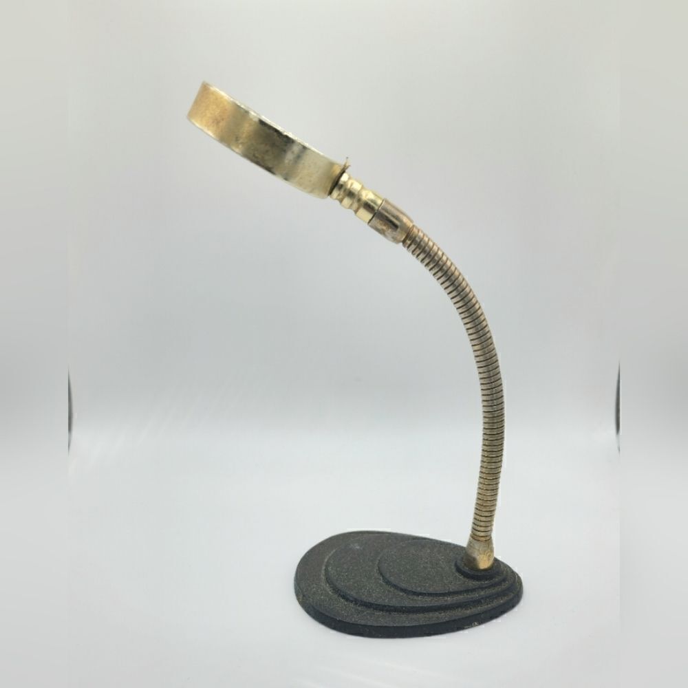 Antique cast iron silver Gooseneck magnifying glass